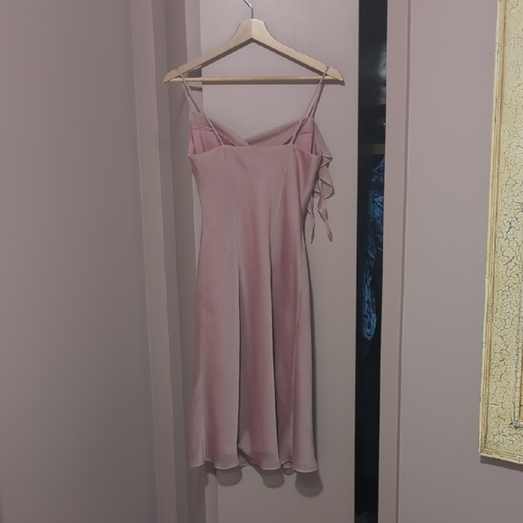 ALGO Pink Satin Slip Dress with Spaghetti Straps - Picture 4 of 7